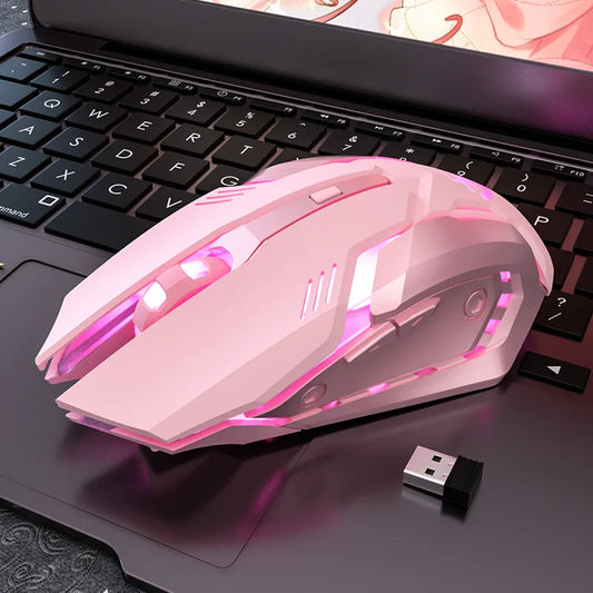 Ergonomic Wired Gaming Mouse - K3 Pink with LED, 6 Buttons, 2400 DPI, and Mouse Pads for PC/Laptop