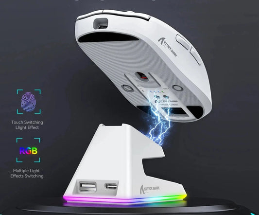 Wireless Gaming Mouse: Lightweight, Charging Base for Laptop/Desktop