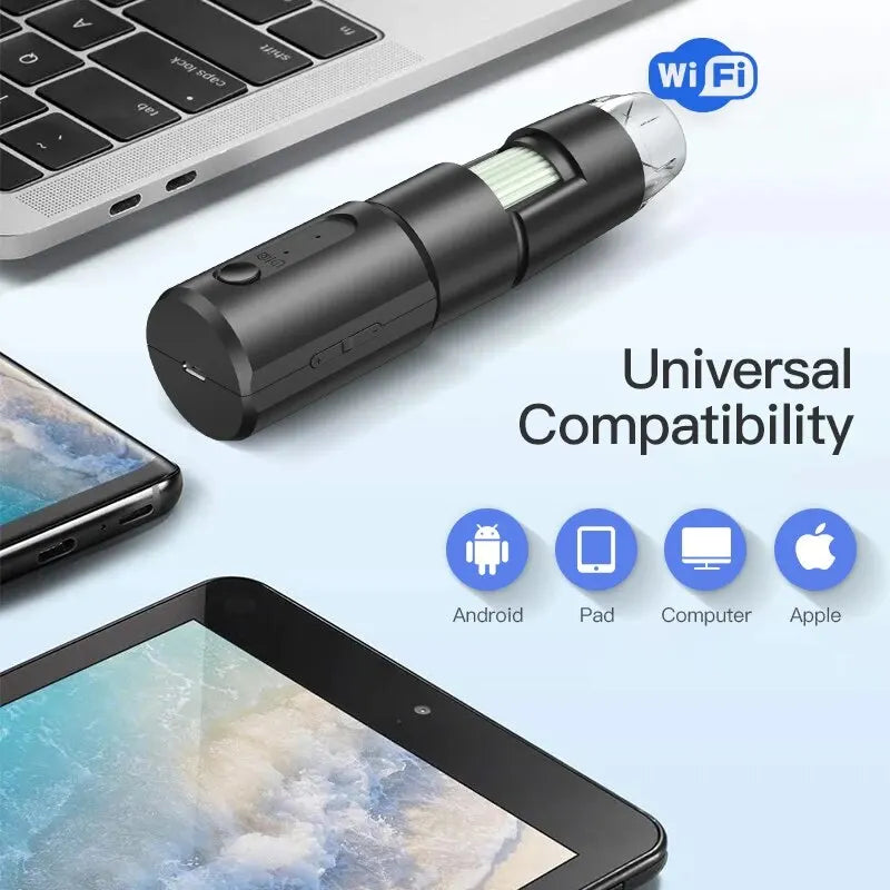 Versatile Wireless Digital Microscope: 50X-1000X Magnification with Flexible