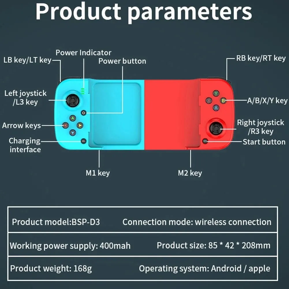 Apple iOS, Android, PUBG, Switch, and PS4 - Telescopic Phone Controller with Joystick