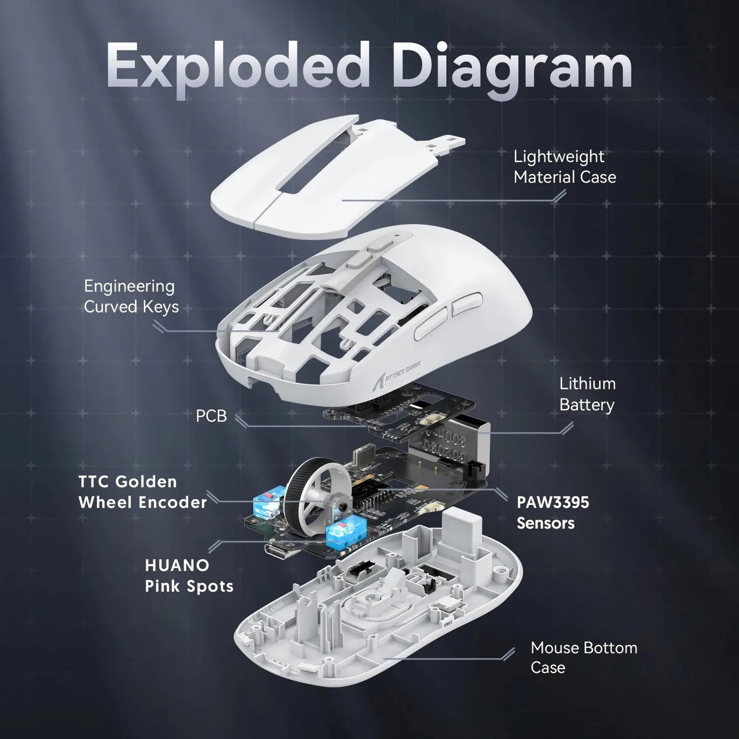 Wireless Gaming Mouse: Lightweight, Charging Base for Laptop/Desktop