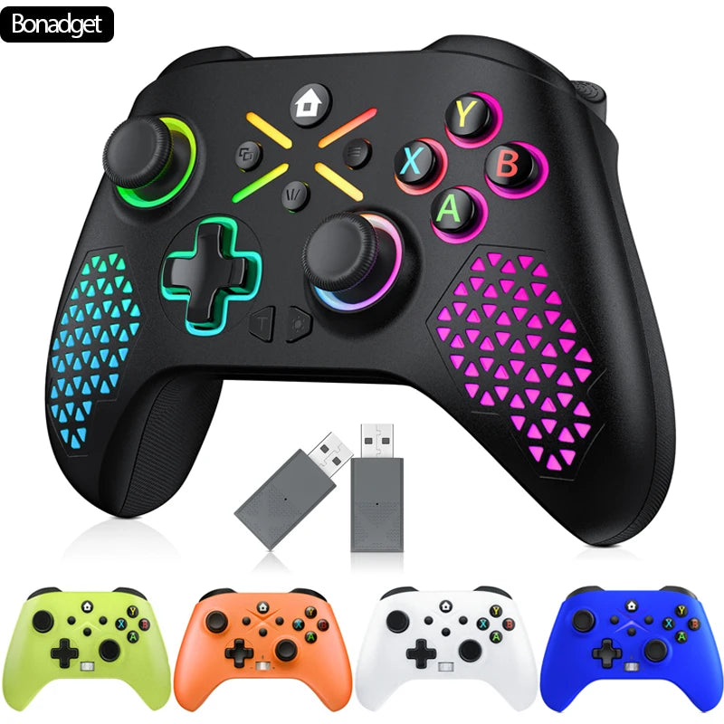 Wireless Gamepad with Vibration and RGB for Xbox, Switch, Android, and PC